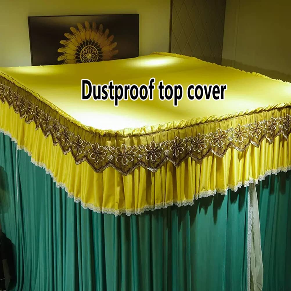 Luxuriöser Doppelbetthimmel Moskitonetz Bettvorhang im europäischen Stil mit Halterung für alle Jahreszeiten, elegante Schlafzimmer-Dekoration (Farbe: A, Größe: 180 x 220 cm)