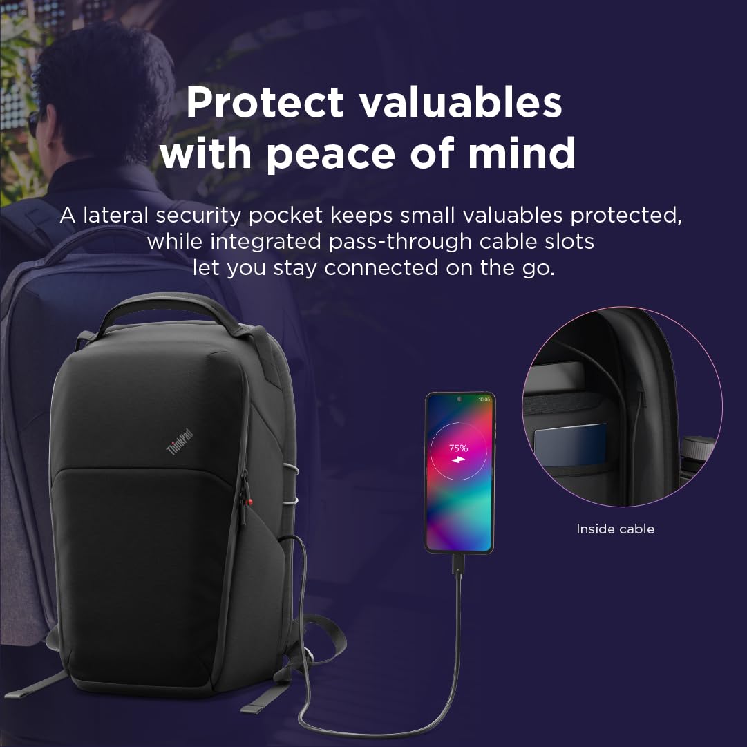 Lenovo ThinkPad 16" Click-Go Backpack Aura Edition, zaino per notebook fino a 16" con chiusura magnetica Fidlock, 18L, vano tablet e 12 tasche