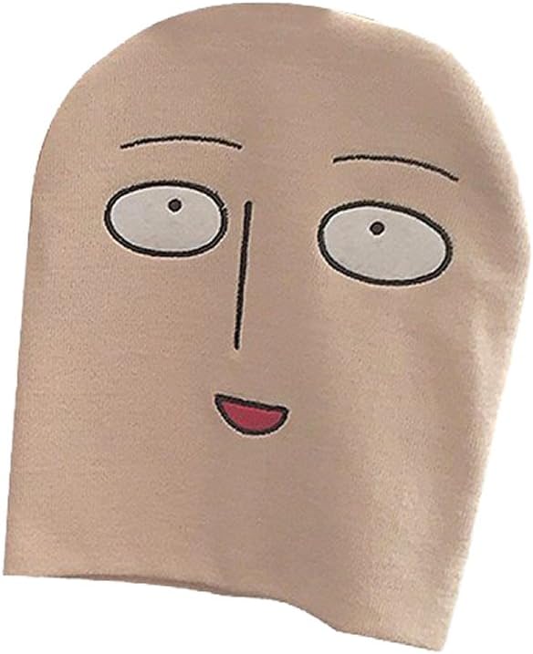 Tokyo-H One Punch Man Saitama Funny Face Knit Cap Cosplay Onepunman Costume