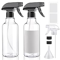 Vista 12 de Botellas de plástico Hethyo, botellas de spray vacías 16.9oz/500ml, paquete de 2 botellas de pulverización resistentes, botella de agua
