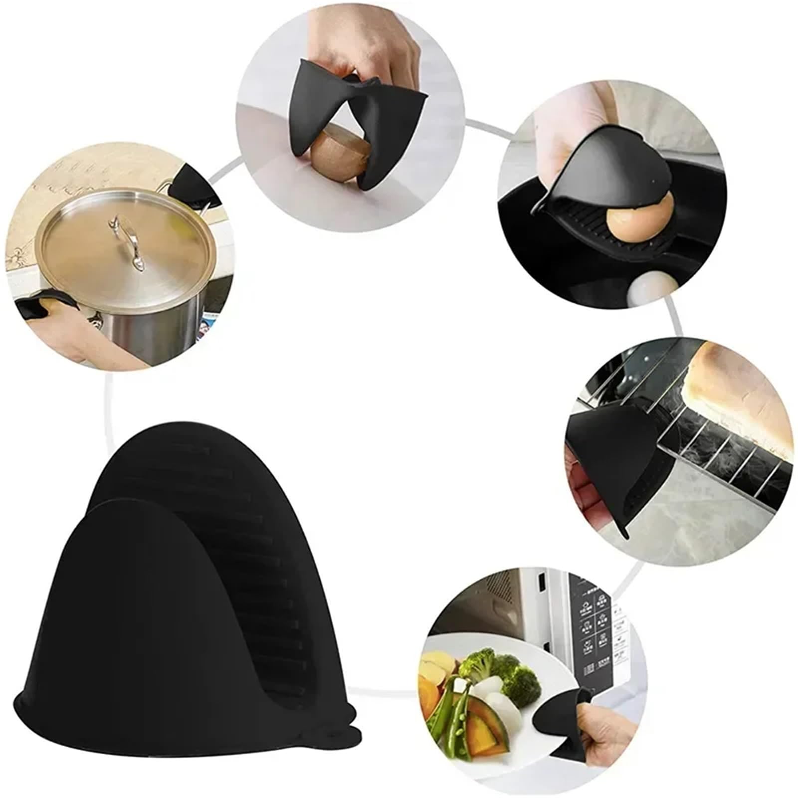 MRKU Guantes para Hornear, Guantes de Cocina para Horno, 2 Unidades, Silicona, Resistentes al Calor, con Pinzas Antideslizantes para Evitar Quemaduras, agarraderas para ollas
