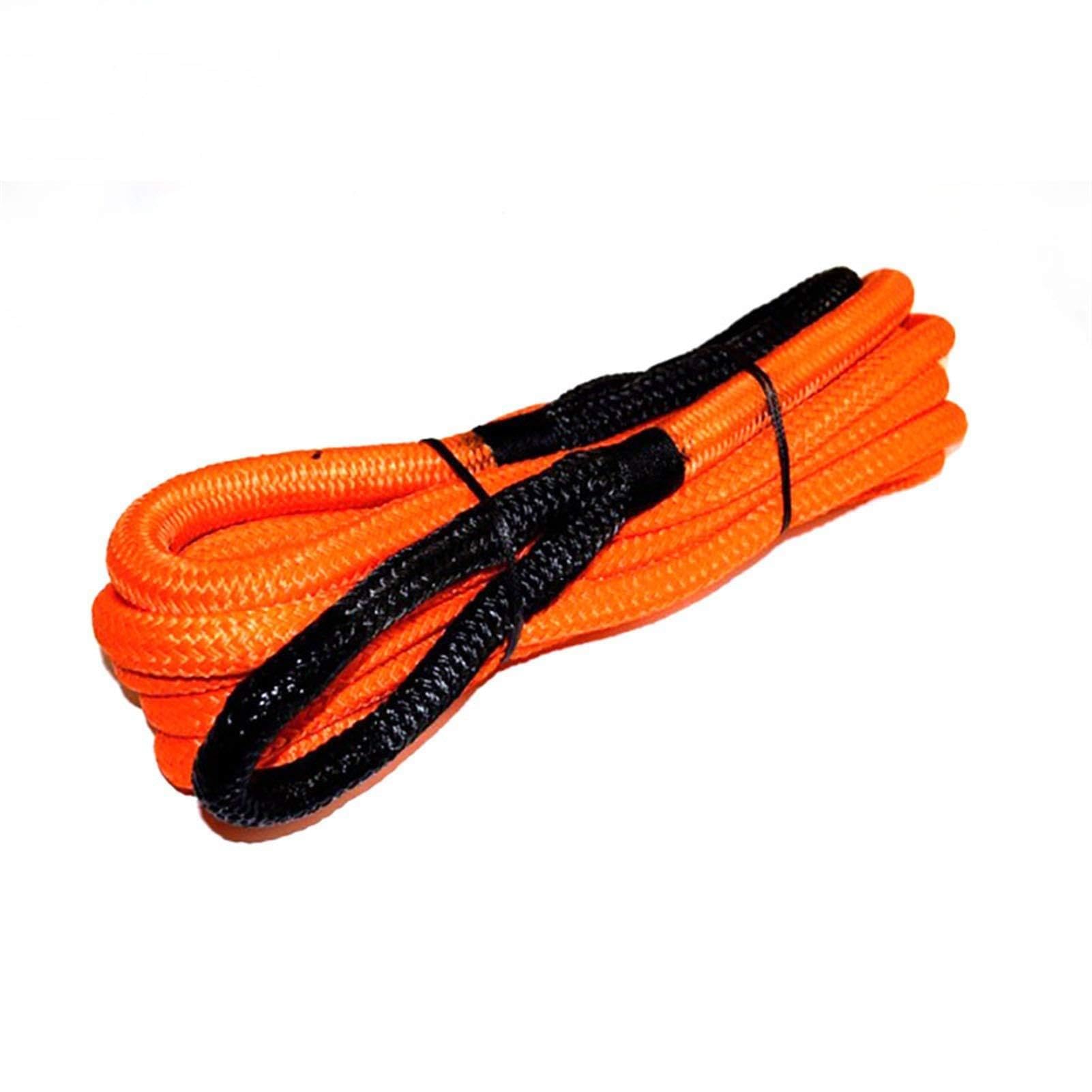 Winch Rope, Kinetic Rope,Recovery,Double Braided Nylon Energy(19mm 9m Orange)