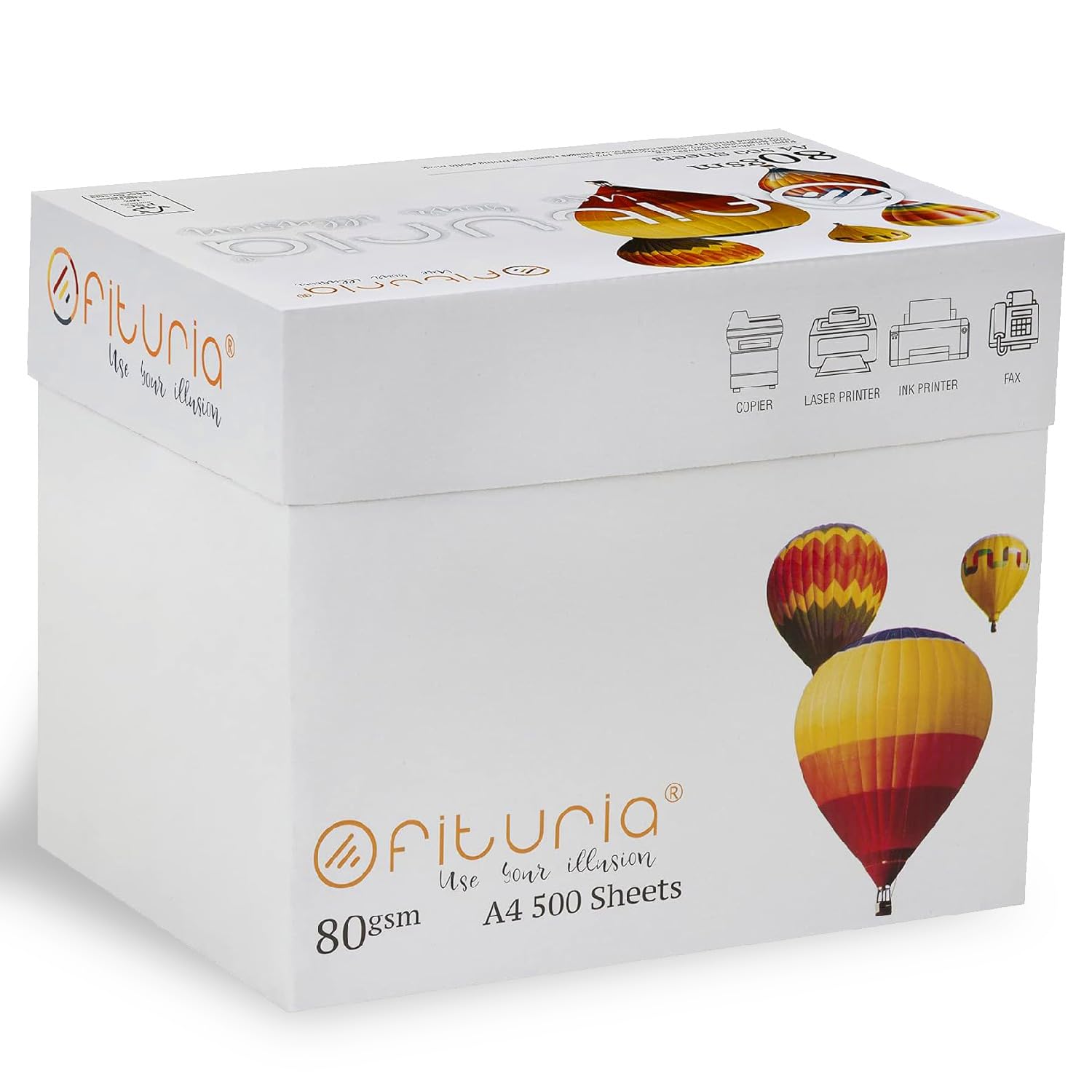 Folios A4, Papel Multiusos para Impresora y Fotocopiadora, Papel A4 Blanco para Entornos Laborales y Uso Doméstico, Folios din A4 80g/m², Paquete de Folios - Ofituria (2500 hojas - 1 caja)