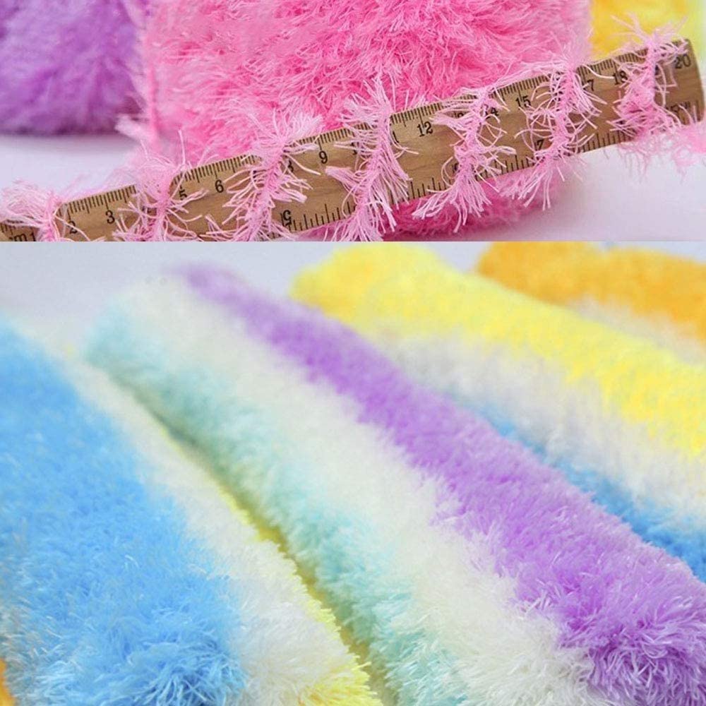 200g DIY Tejer Hilo de Felpa Hilado de Pestañas Peludas Bufanda de Suéter de Ganchillo Hilo de Piel Sintética Hilo de Novedad Manta Fuzzy Almohada Hilado de Textiles para el hogar (Color : Dark Green,