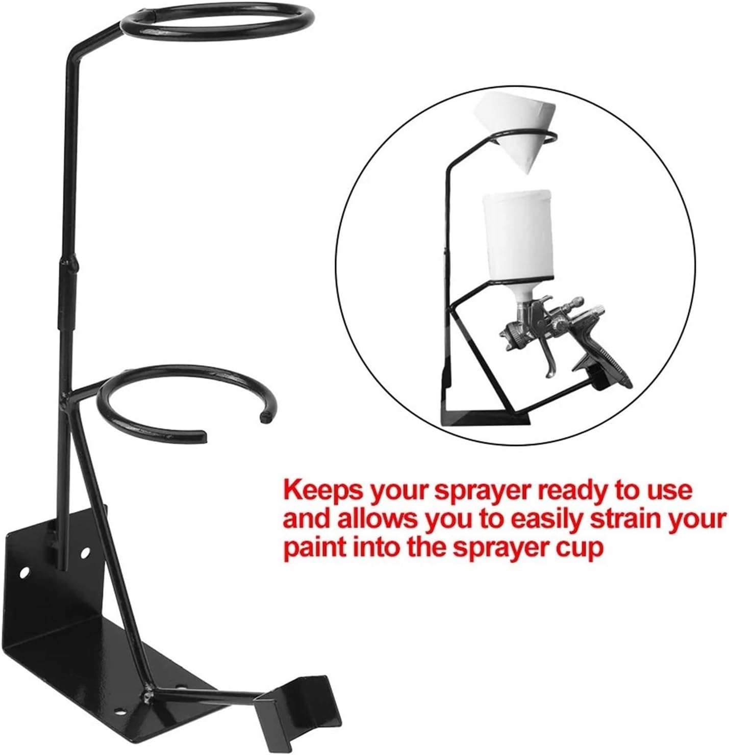 Household Spray Gun Accessories Steel Spray Gun Holder, Paper Funnel Filter, 23 Pcs Professional Spray Gun Cleaning Kit with Box (Size : Spray Gun Bracket)