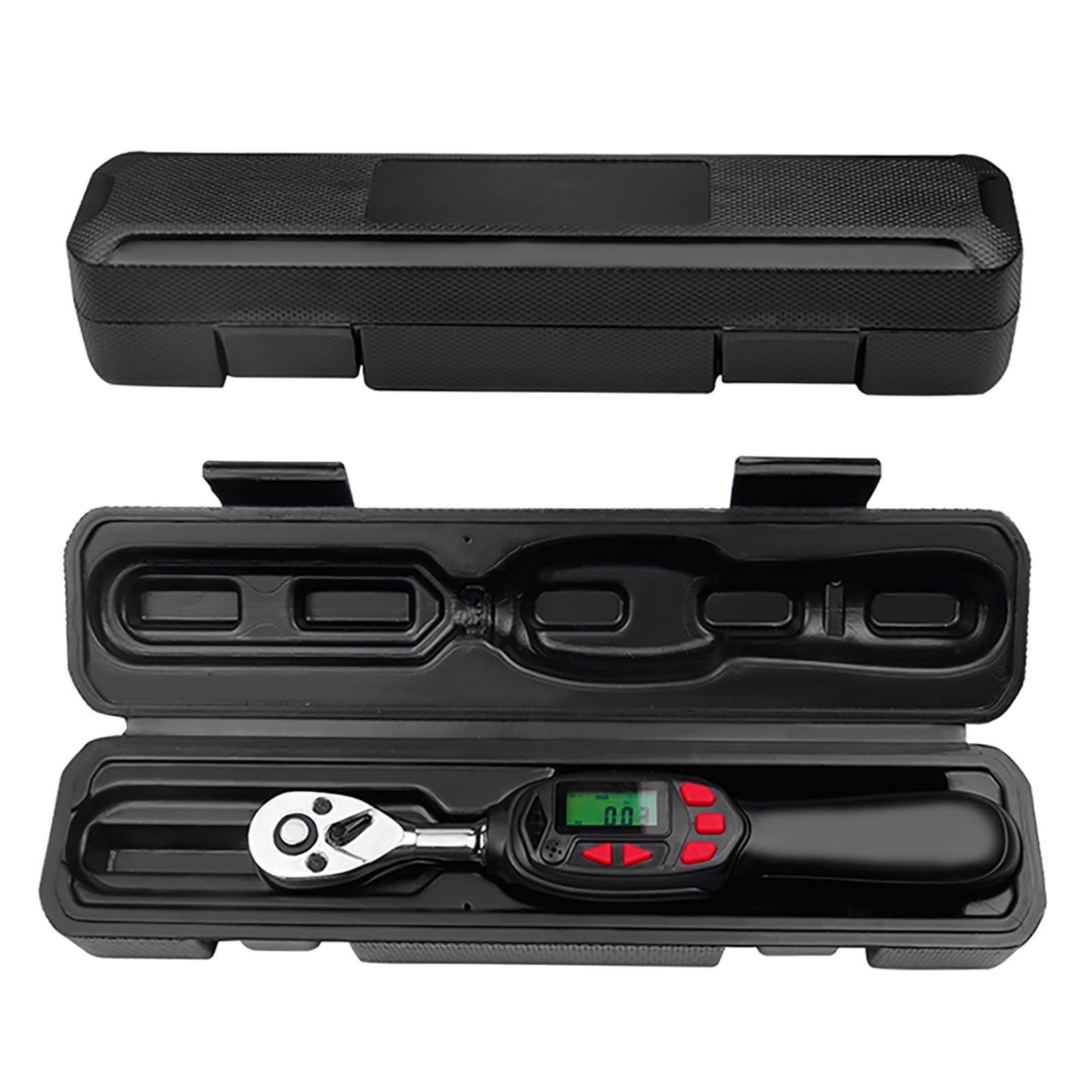 3/8 "Llave de torque digital con timbre y notificación de flash LED 3-60 nm y ± 2% de alta precisión de la operación bidireccional que incluye 5 unidades de torque y 3 modos