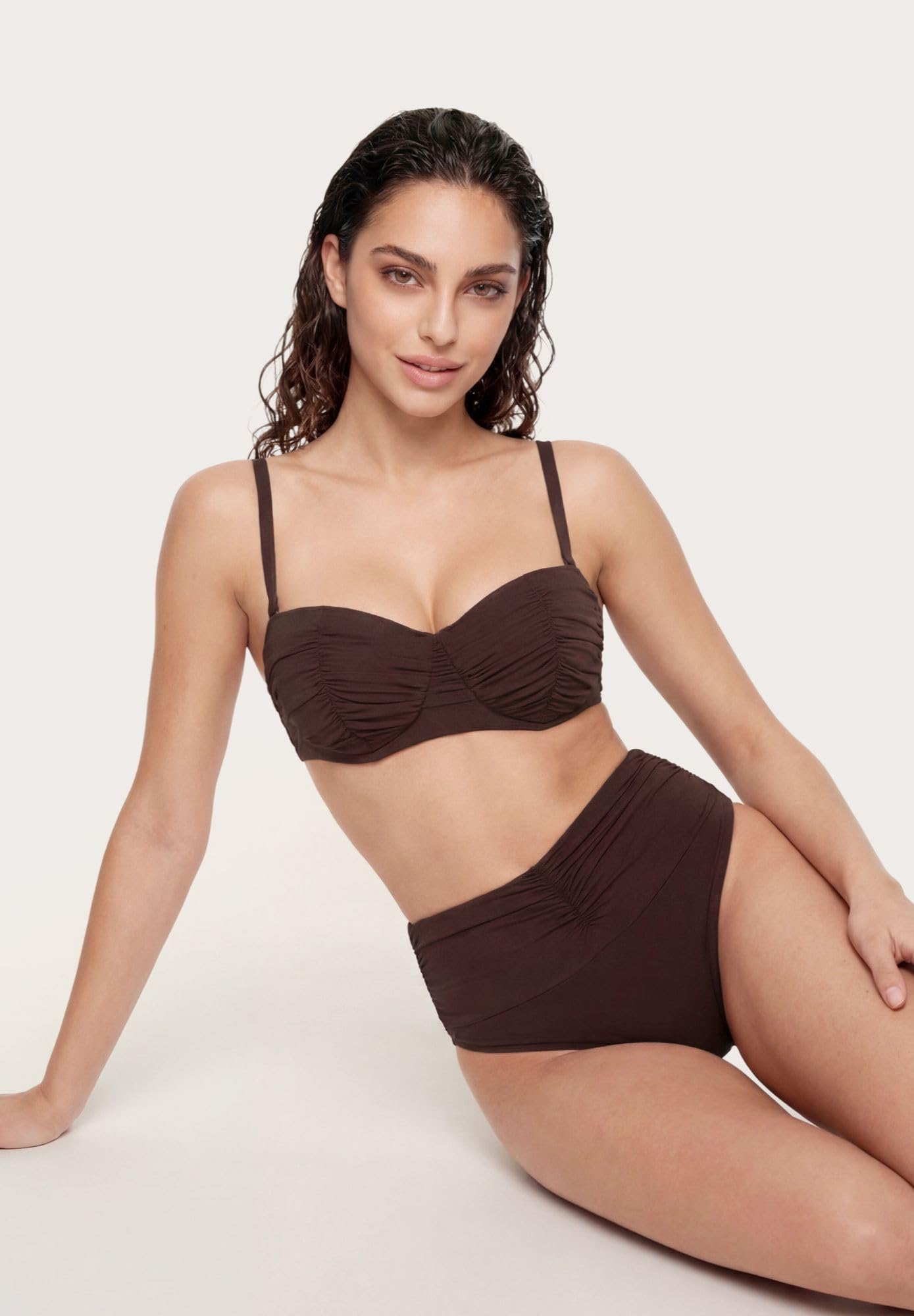 YAMAMAY - Bikini Parte Alta a Fascia con Ferretto, leggeremente Imbottito, Donna, Iconic, Denim, monocromo