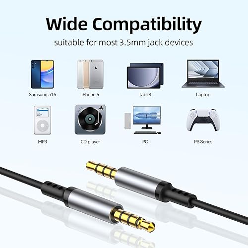 Miniatura 5 de Auriculares con cable con micrófono, auriculares intrauditivos con cable con sonido estéreo, auriculares con cable de aislamiento de ruido con