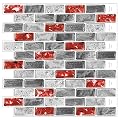 WalDecoo Marble Peel and Stick Backsplash for Kitchen, 10-Sheet Stick on Backsplash for Bathroom, Large Self-Adhesive Kitchen Backsplash, Red Marble Look Decorative Tiles?12"×12"?