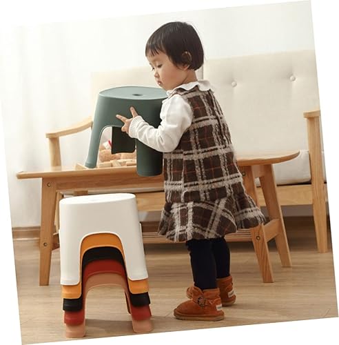 Miniatura 7 de Taburetes blancos para niños pequeños, taburetes de jardín de infantes, taburetes de escalón de plástico, taburete de plato pequeño, taburete de