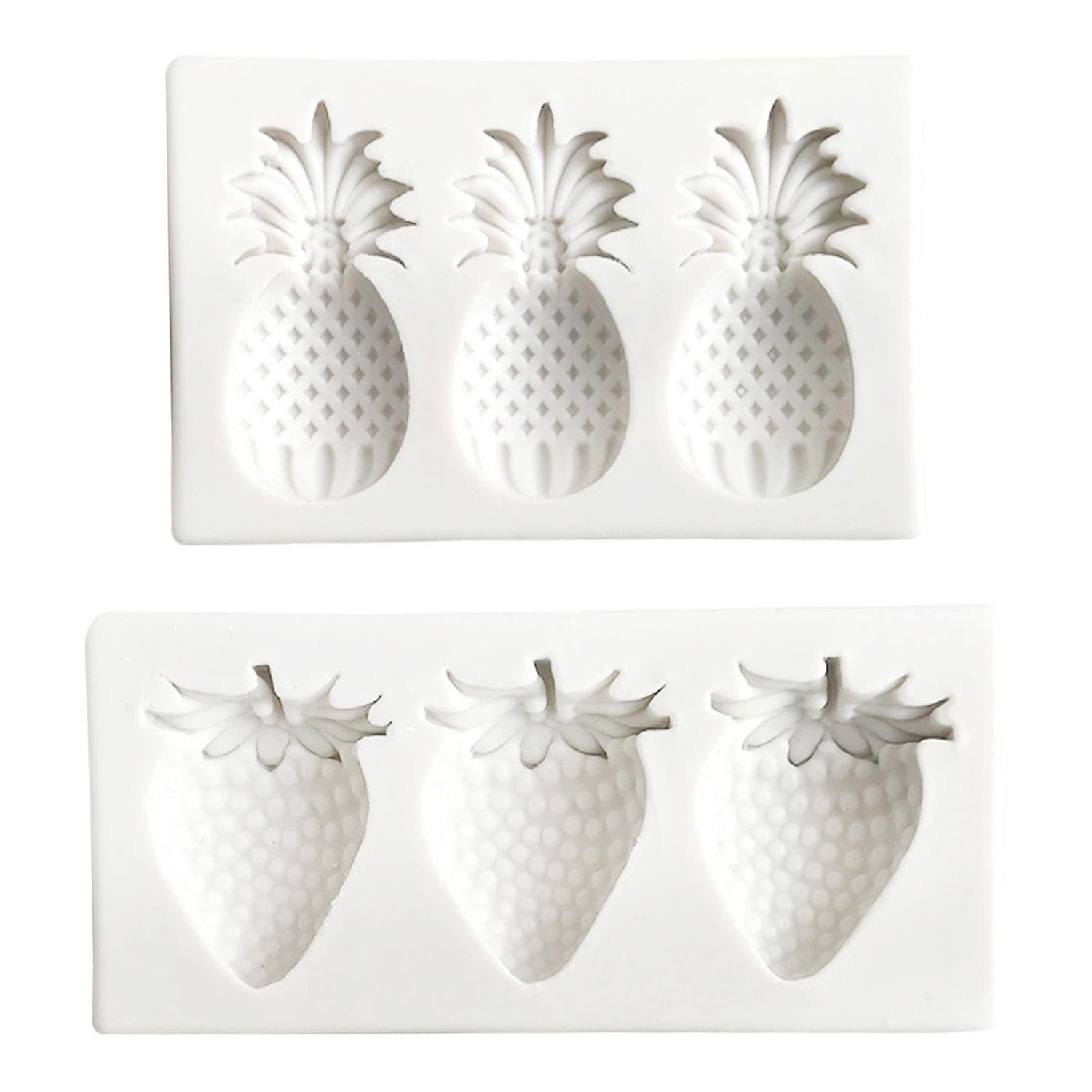 TVSVKWE 1 Piece Of Strawberry Mold And 1 Piece Of Pineapple Mold, Creative Silicone Mold, Can Make Candies, Chocolates, And Cookies.