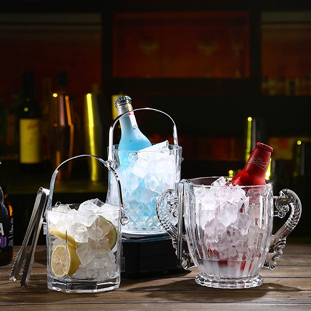 Secchiello per Ghiaccio Benna di ghiaccio in vetro portatile secchio di ghiaccio benna addensata materiale stoccaggio di ghiaccio secchio cocktail cocktail champagne vino e birra fredda Refrigeratore