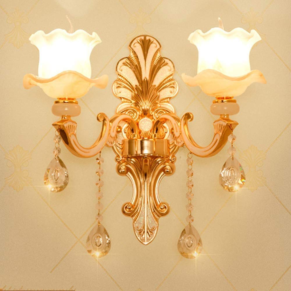 Popular Yu Crystal Wall/Bedroom Bedside Lamp/Wall Backdrop Living/Zinc Alloy Stud Decorative Wall Sconce Illuminate Your Life (Color : Multi-colored, Size : S),Size:Small,Colour:Natural