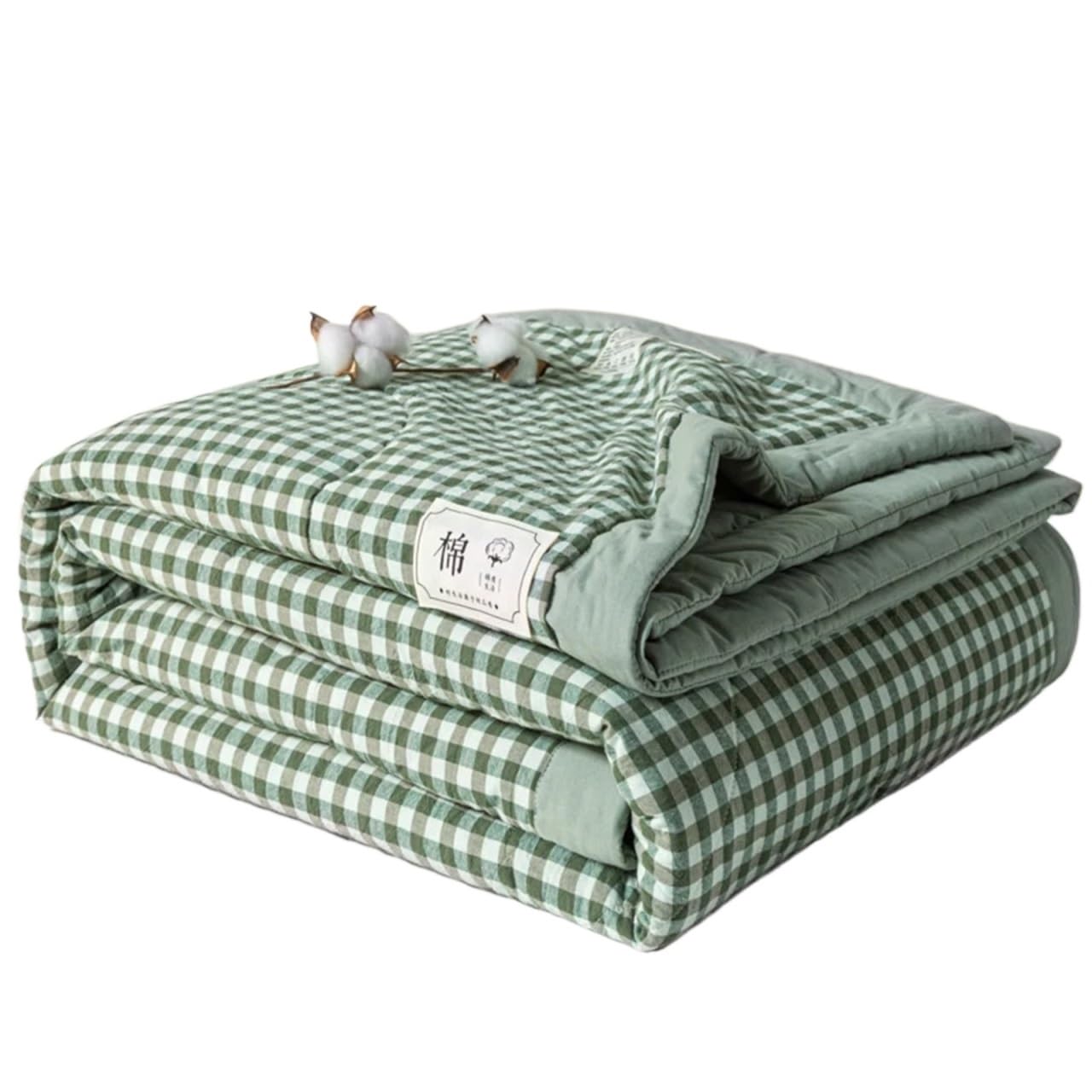 KHASCBNF Lightweight Duvet All Cotton Summer Long Staple Quilt Core Air-conditioning Quilted Washable Plaid Soft Duvet