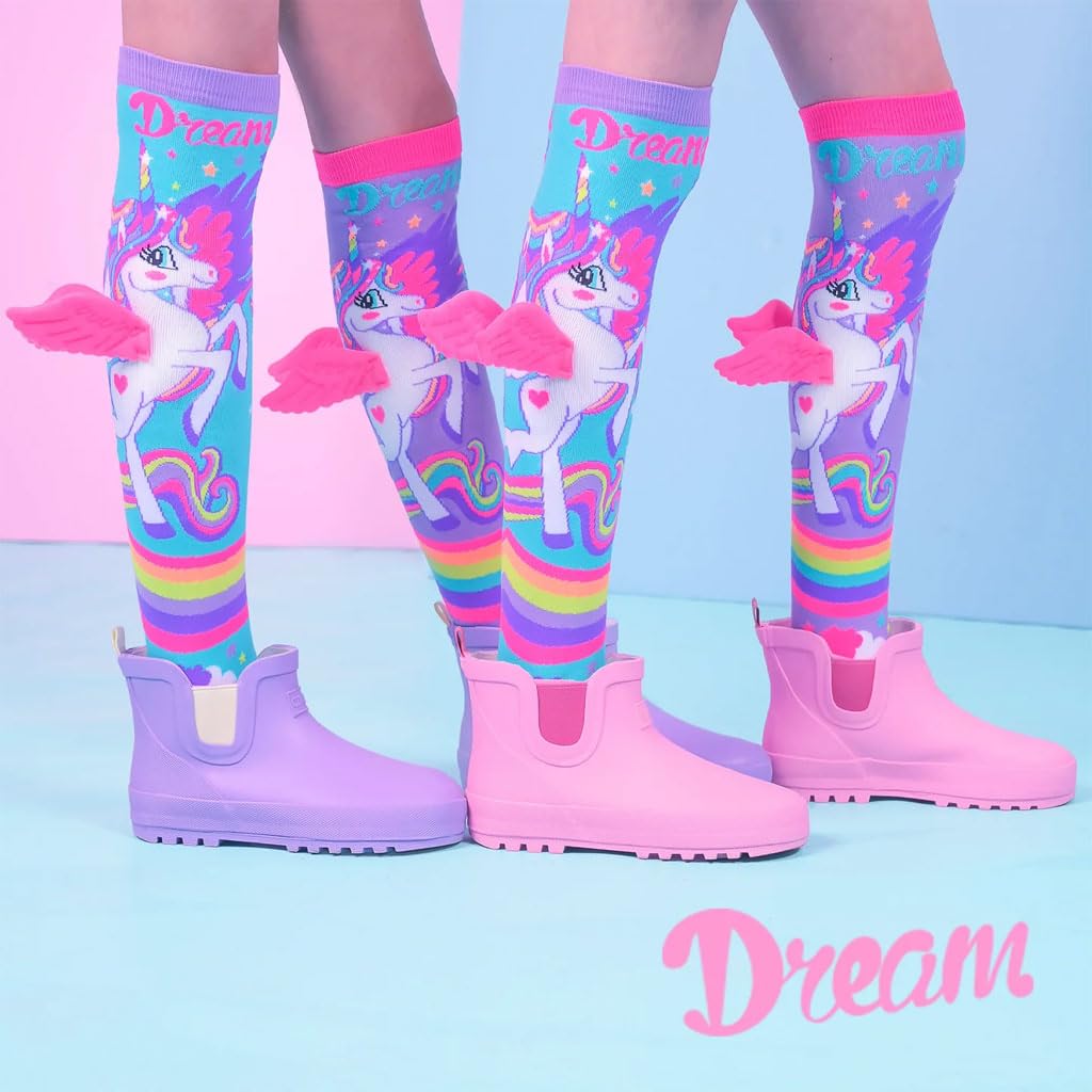 TECPHILE Girls Nylon Knee-High Socks 3D Design Unicorn Printed With Soft Wings Colorful Pony Long Socks For Kids School Girl Super Comfortable And Stretchy - Age Of 3 To 12 Years (1 Pair), Black - Image 3 thumbnail