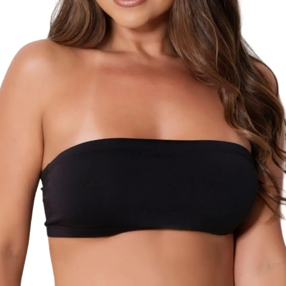 Kit 2 Sutiã Top Faixa Cropped Tomara Que Caia Sem Alça Cotton Algodão Confortável