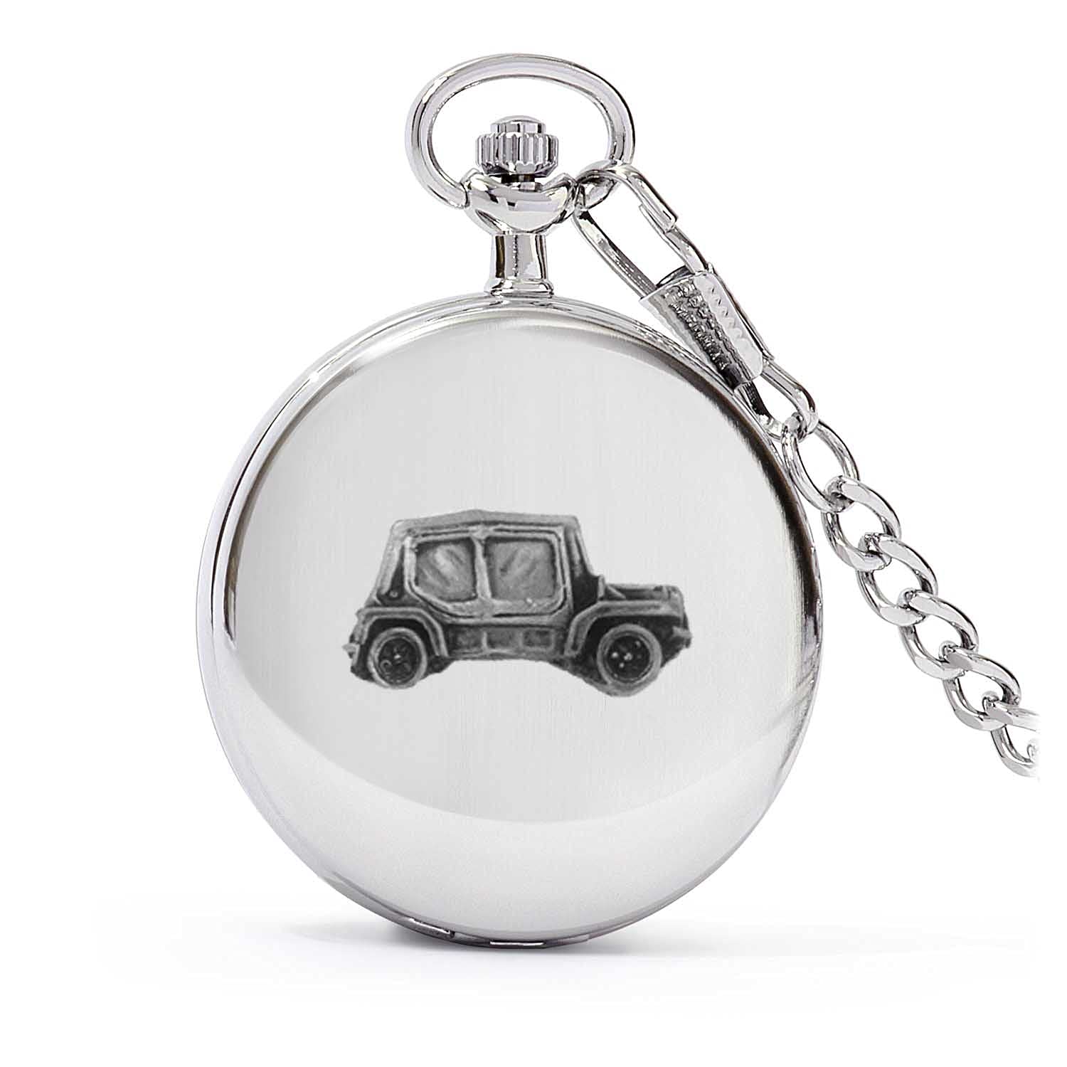 Montre à quartz classique Mini Moke boîtier argenté - 2