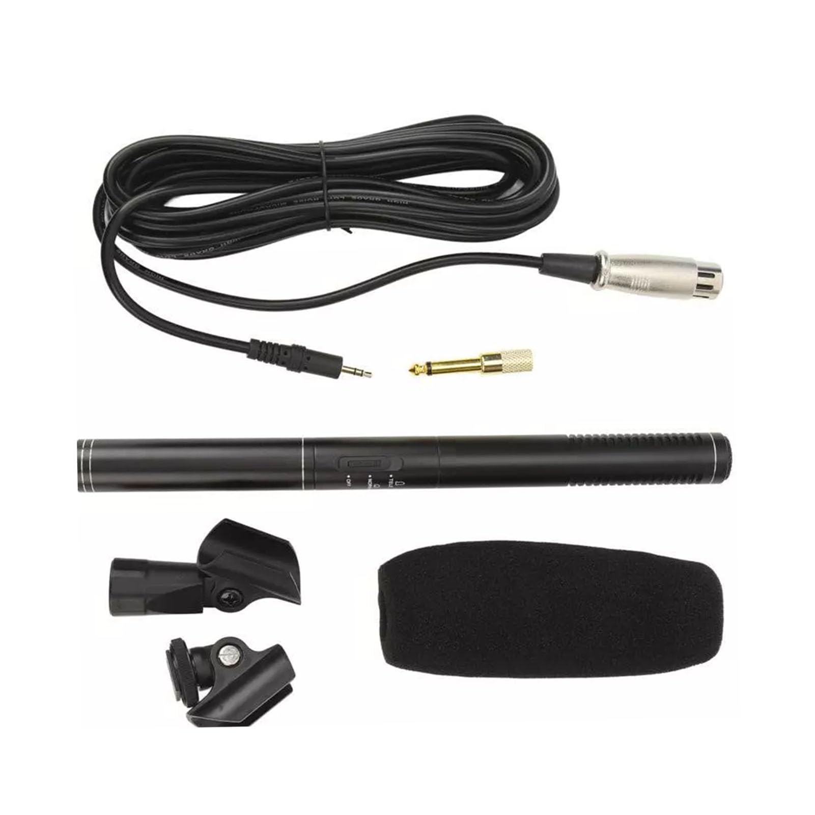 Profesjonalny mikrofon typu z kablem XLR Wysokiej jakości mikrofon do nagrywania dźwięku do kamery DSLR Kamera wideo Wywiad ABS Metalowa konstrukcja 22x275mm