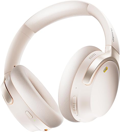 Fone de Ouvido Bluetooth ANC Hi-Fi 60h Conforto Dobrável Branco