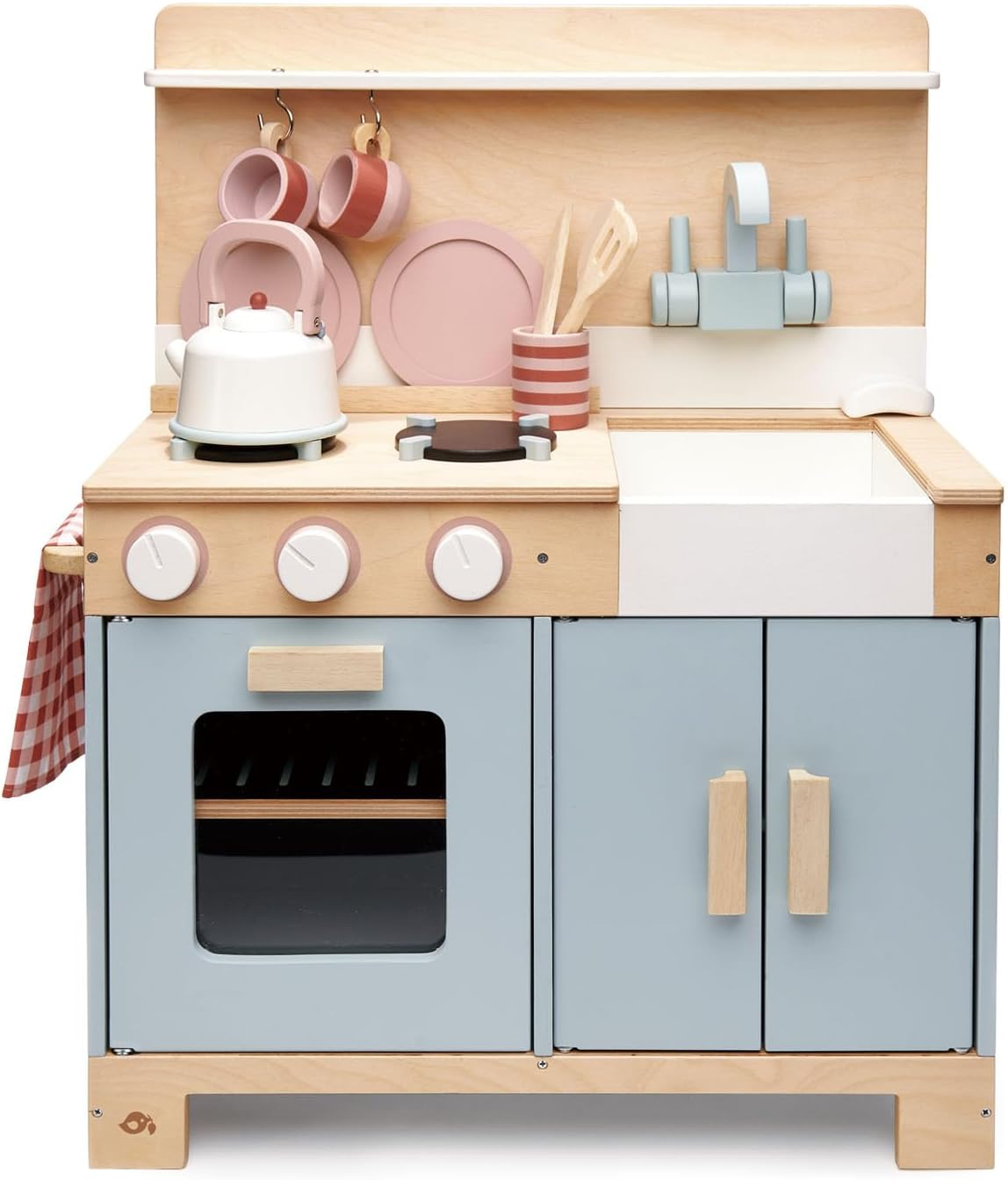 Tender Leaf Toys Mini Chef Home Kitchen – Wooden Kitchenette Fully Equipped with Accessories for Pretend Cooking – Develops Social, Creative & Imaginative Skills – Learning Role Play – Ages 3+ Years
