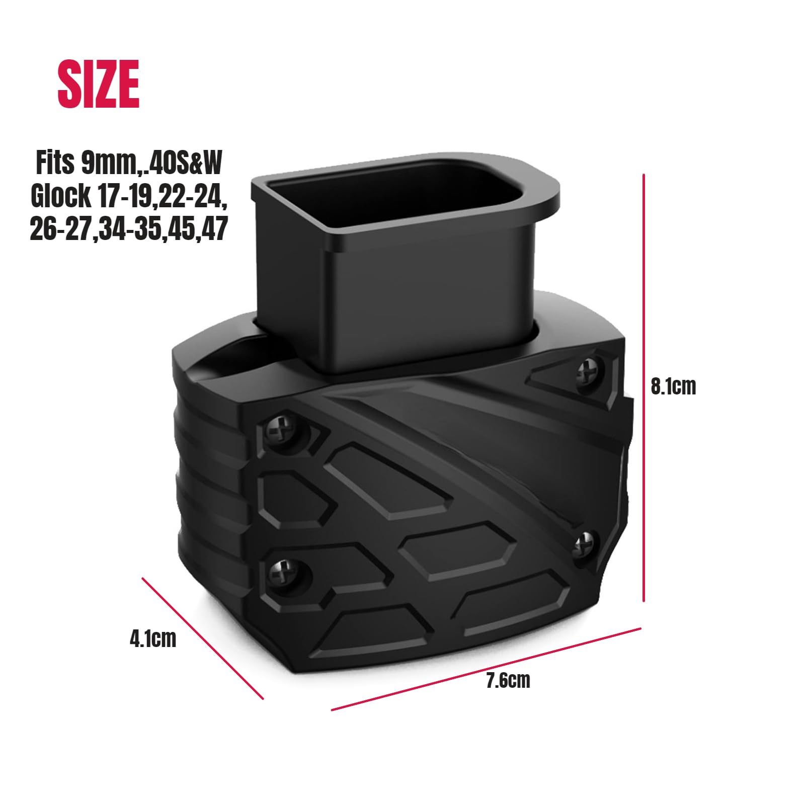 Améliorerced Plaque de chargeur pour Glock 9 mm/.40 cal/Polymère +6