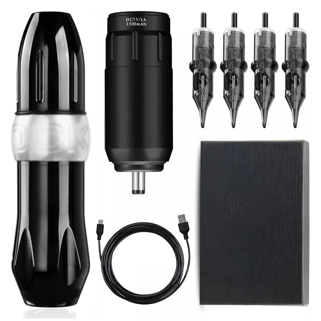 Tattoo Machine Set Mini Battery Power Supply with Cartridge Needle Jack Rotary Pen Kit Permanent