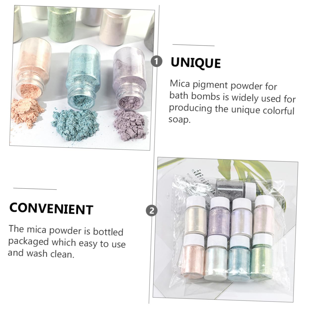 ERINGOGO 9pcs Soap Dye Mica Powder Set Cosmetic Grade Mica Pigment for DIY Crafts Eye Shadow Nail Art