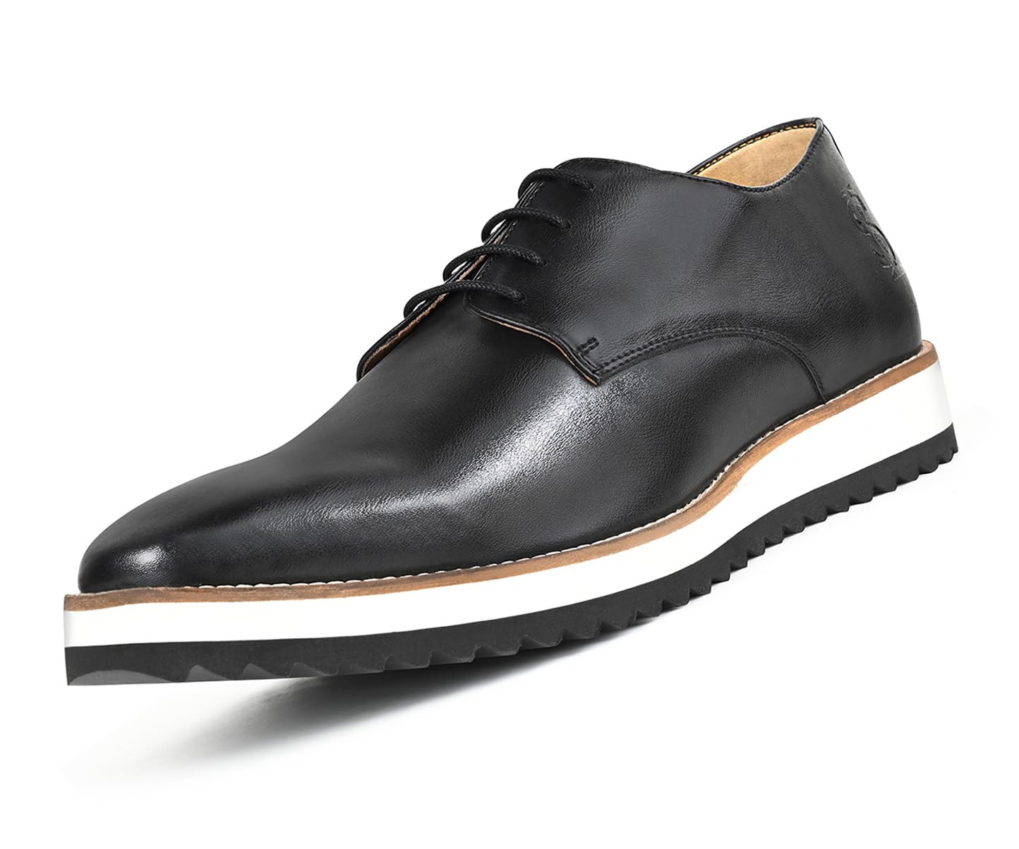 Jet Black Casual Shoes for Men | Ultra Lightweight and Comfortable | Cushioned Footbed Men’s Derbys | LSMX-PLJB |-image-49