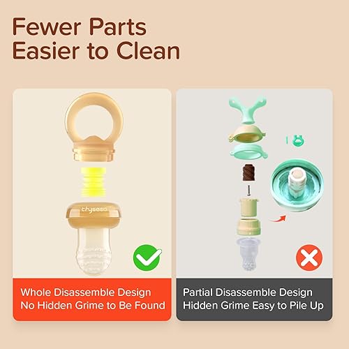 Miniatura 4 de Comedero de frutas para bebés con bolsa de silicona para alimentos sólidos para bebés, purés de verduras, comederos para bebés, niños y niñas, color