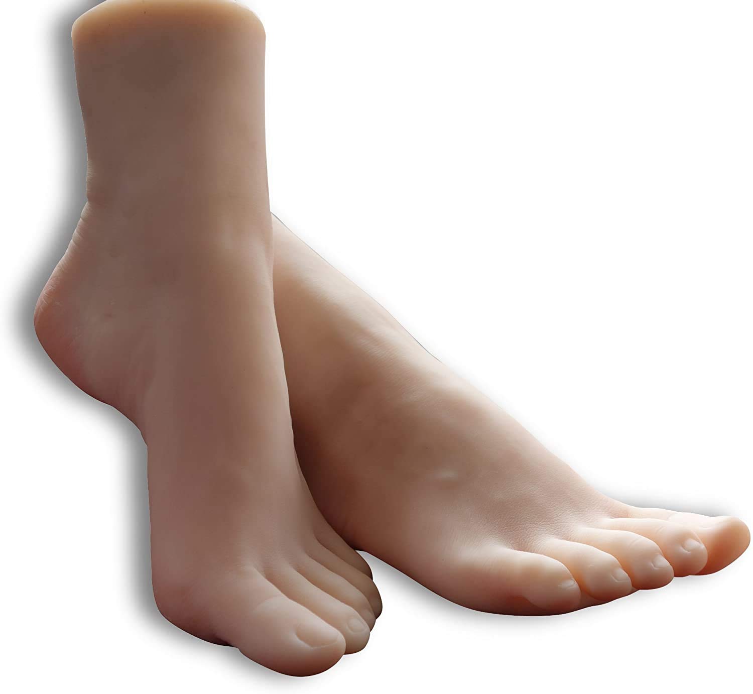 shenghe Silicone Female Foot Model Artificial Feet Life Size Nail Art Practice Display Jewerly Sandal Shoe Sock Display Art Sketch