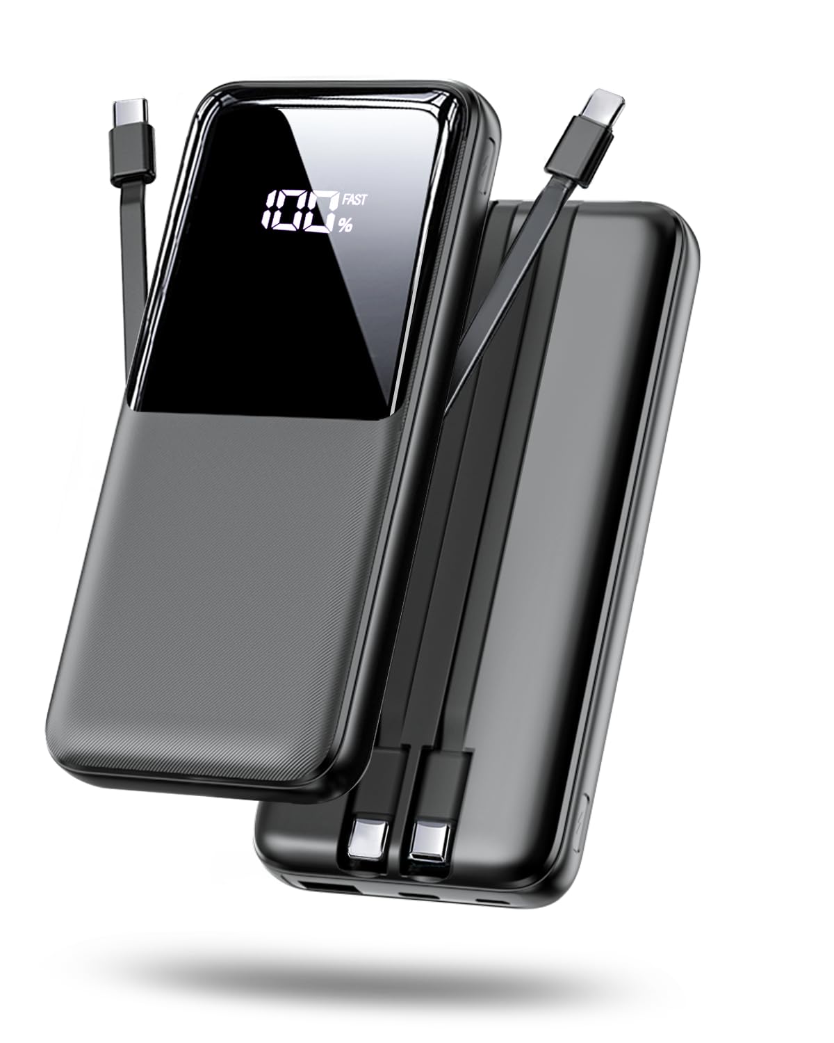Portable Charger Power Bank - 15000mAh Fast Charging Powerbank Battery Pack Black