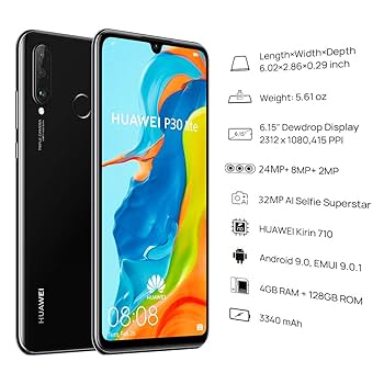 HUAWEI P30 lite 本体 4GB RAM 64GB Huawei P30 Lite MAR-LX1A Unlocked Android Smartphone 6.15