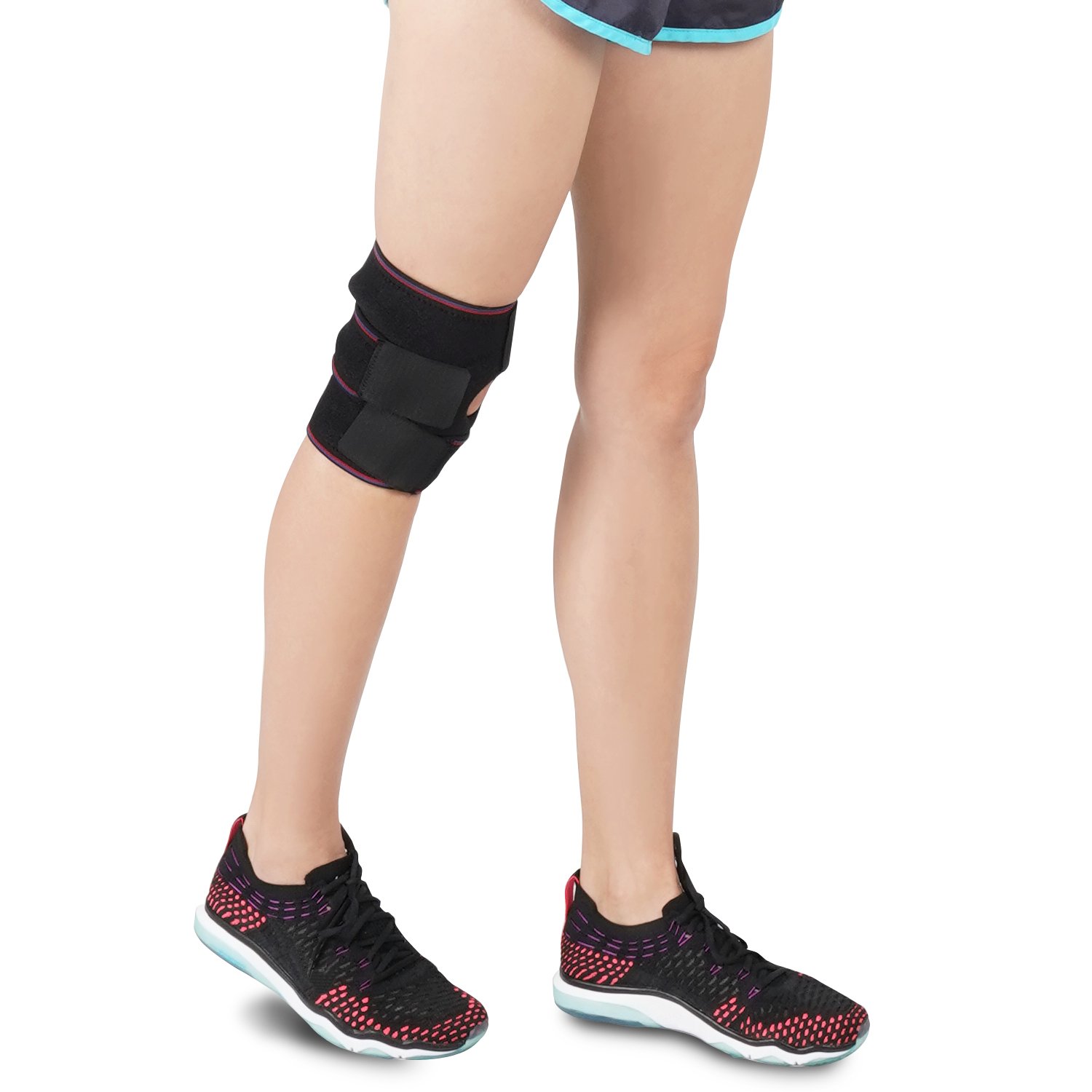 SOLES Tutore di Sostegno per Ginocchio Open Patella Regolabile & Durata Massima – Incredibilmente Confortevole, Creato in Neoprene Traspirante – Tutore a Compressione Senza Sudore Per Comfort