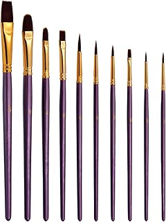 Mingzhe 10 pcs Conjunto de Pincéis de Pintura Pincel de Artista Múltiplos Meios Escovas com Cabelo de Nylon para Artista Aquarela Aquarela Guache Pintura a Óleo para Grande Arte Desenho Suprimentos