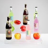 Vista 3 de Estante de 3 niveles montado para botellas, expositor de acrílico transparente para joyas, pop, botellas, cupcakes/coleccionables, soporte