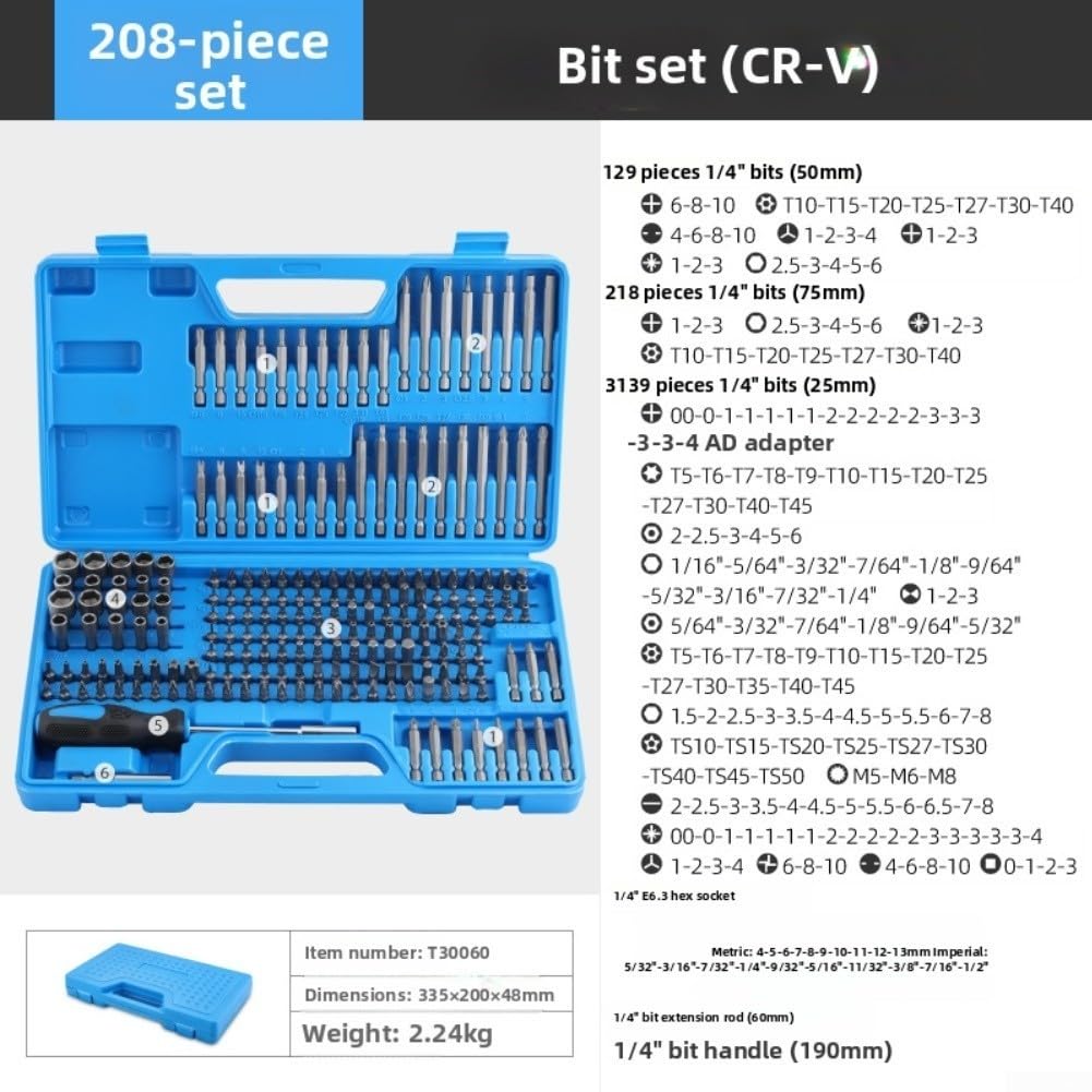 Kit per punte per acciaio Cromo Vanadio 208 Kit per punte per(208)