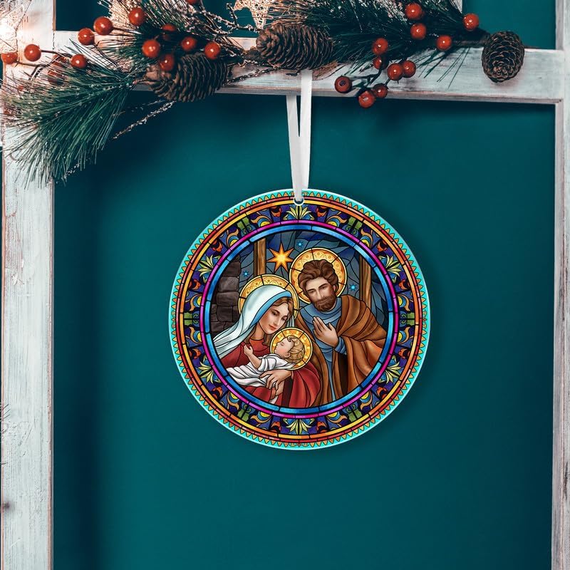 Christmas Christian Gifts for Women Men - Acrylic Christmas Ornaments 2025 - Catholic Spiritual Religious Gifts for Women Mom, Nativity Ornaments for Tree Decorations Stocking Stuffers - Image 6