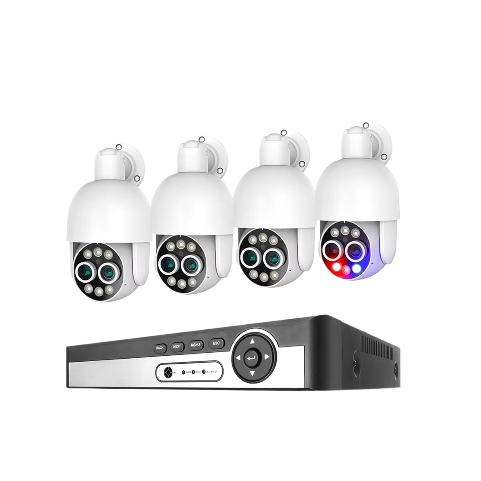 Kamera 4K 8CH 8MP PTZ POE System Bezpieczeństwa 8-krotny Zoom Z Podwójnym Obiektywem Nagrywanie Detekcją Człowieka Do Monitoringu CCTV(4T,8CH NVR 4pcs Cameras)