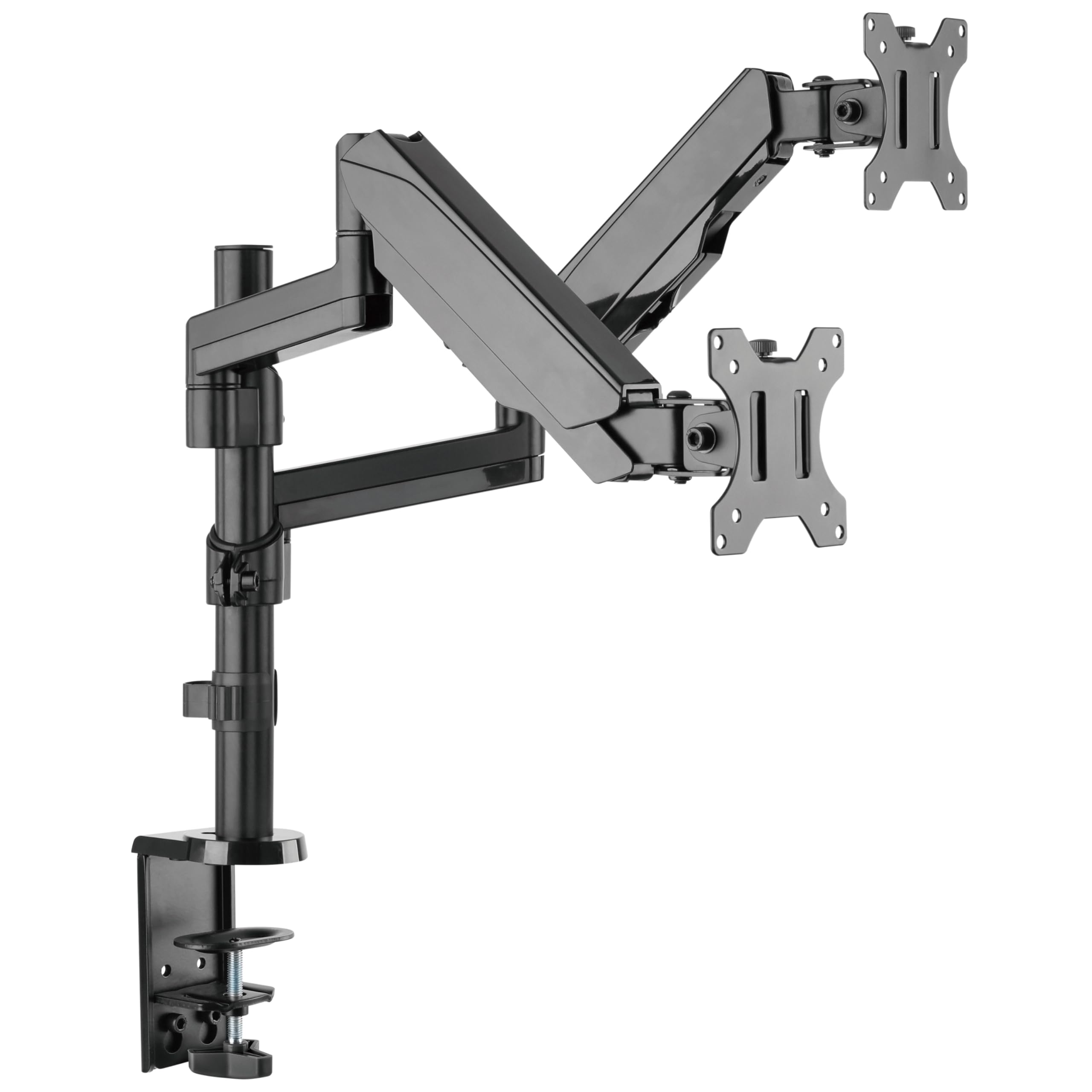 RICOO Monitor Halterung 2 Monitore Bildschirmhalterung Dual Monitor-Arm Monitorhalterung Ständer Arme für 13-32 Zoll Computer-Monitore PC Gaming Bildschirm TS9611 Stand Tischhalterung Monitor-Halter