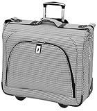 LONDON FOG Cambridge 44 Inch Wheeled Garment Bag, Black/White, 44-Inch