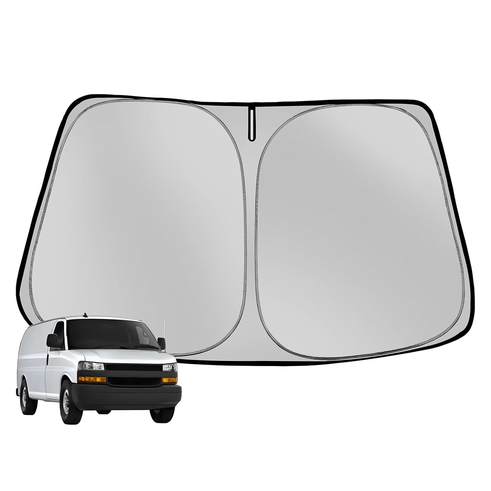 Photo 1 of Fonowka Windshield Sun Shade for 2015-2025 Ford Transit Wagon XL,Wagon XLT,Connect Van XL Foldable Sun Sunshade for Car Front Window Automotive Interior Protector Custom Fit Accessories