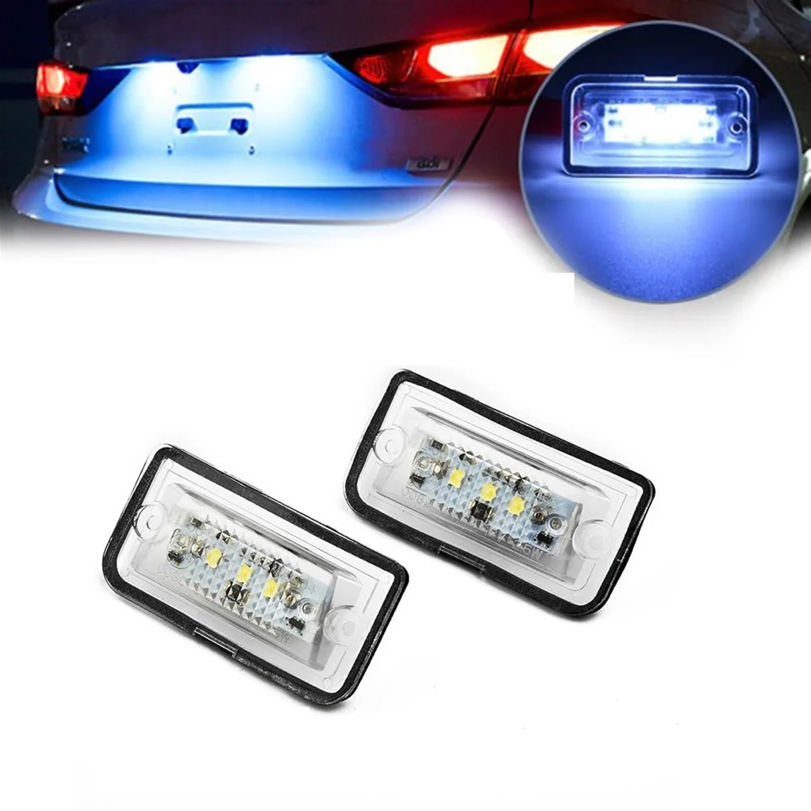 2 Pezzi Led Luce Targa Auto Per Mercedes-Benz C W203 CLK W209 SL R230 KB27 Luci Posteriori Lampada Targa Sostuzione Diretta - Foto 9