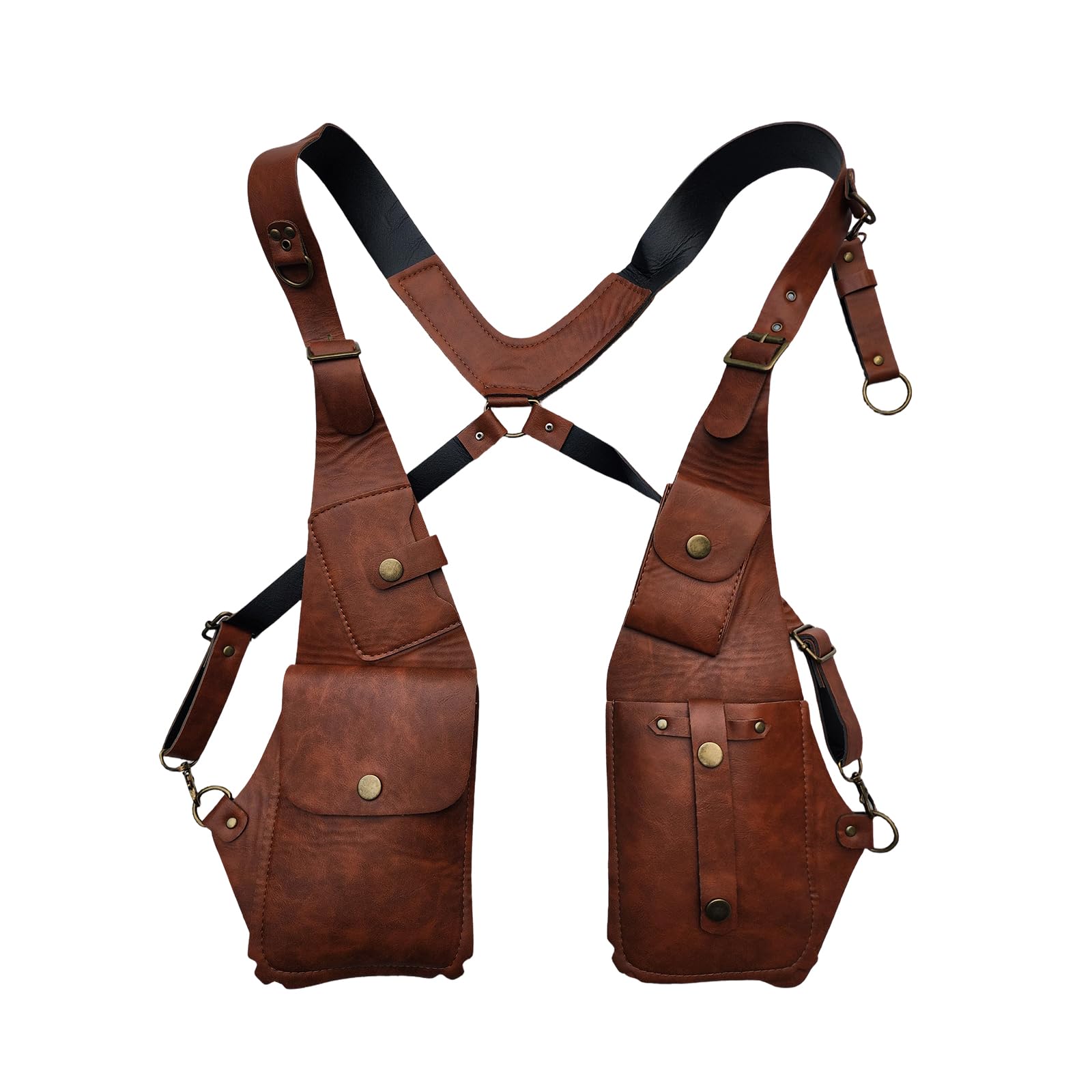 Maxtonser （1 Pack Leather Shoulder Hidden Underarm Strap Wallet Adjustable Accessories with Double Bag
