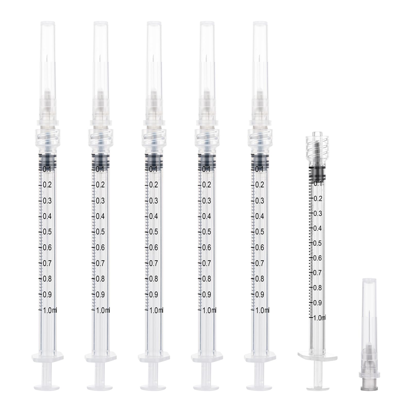 1ml Syringes with 27G 1/2 Inch(13mm), 1cc Luer Lock Syringes, 20 Pack