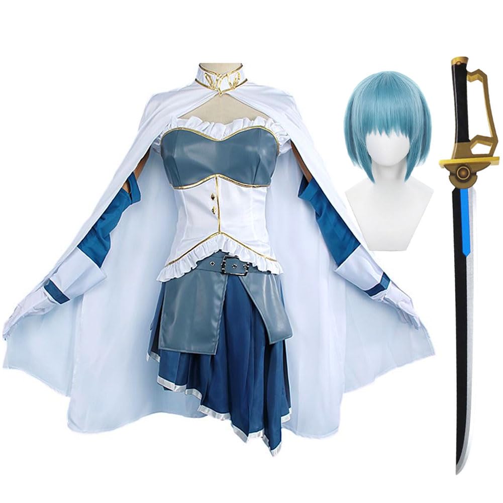 Zhongkaihua Anime Miki Sayaka Cosplay Costume Battle Uniform Dress with Wig and Accessory Full Sets for Women Halloween,Comic-Con,Carnival Role Playing Outfit