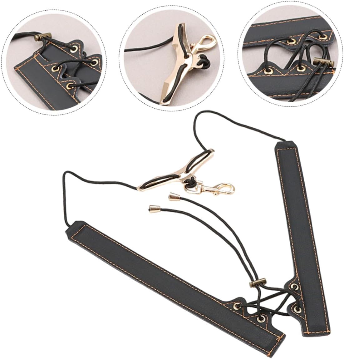 Toyvian Saxophone Adjustable Shoulder Harness Strap Gold Threaded Practical Alto Saxophone Belt for Sax Players Instrument Accessories