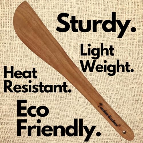 Image of Cooker&Mixer Wooden Flip /Spatula /Ladle for Cooking Dosa /Roti /Chapati | Kitchen Tools | No Harmful Polish | Handmade | Cookware (Spatula)