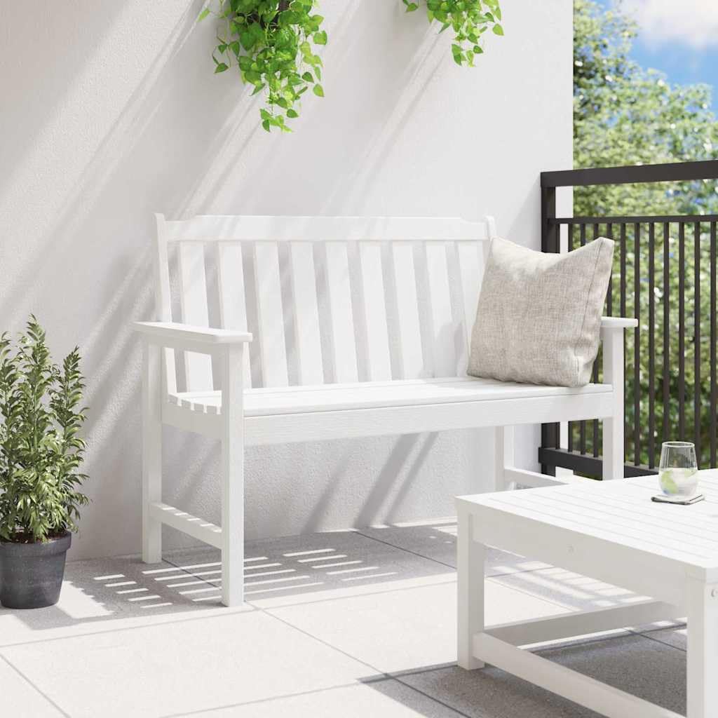 Banco de jardín Resistente de 120 x 59 x 88 cm en HDPE para Exteriores con Capacidad para 2 Personas, Ideal para terrazas, Patios y Espacios de Ocio al Aire Libre
