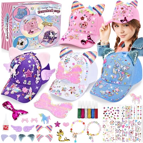 Cadeau d'anniversaire fille 4-12 ans kit de bricolage casquette et bracelet