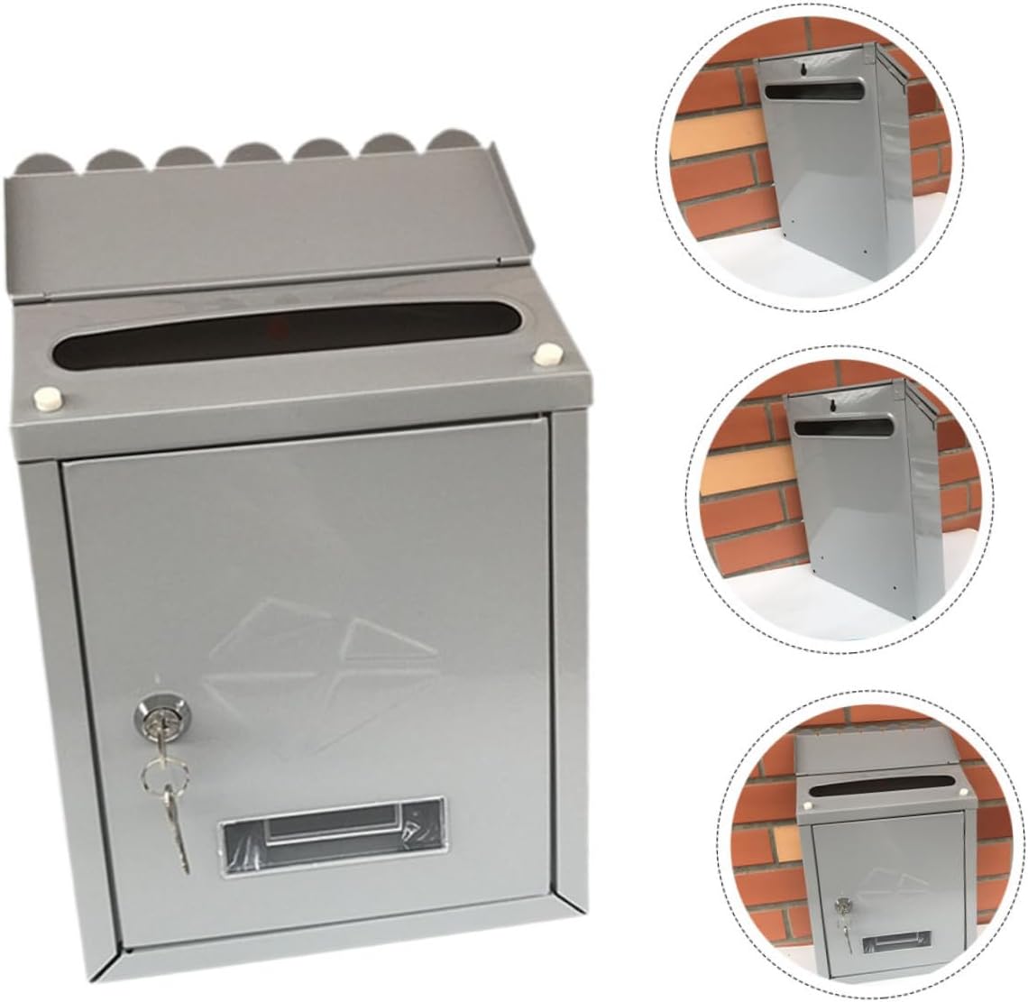 Vintage Outdoor Wall Mount Mailbox with Lock Rainproof Tinplate Letter Box for Home Garden Retro Style Mailbox for Secure Mail and Suggestion Collection